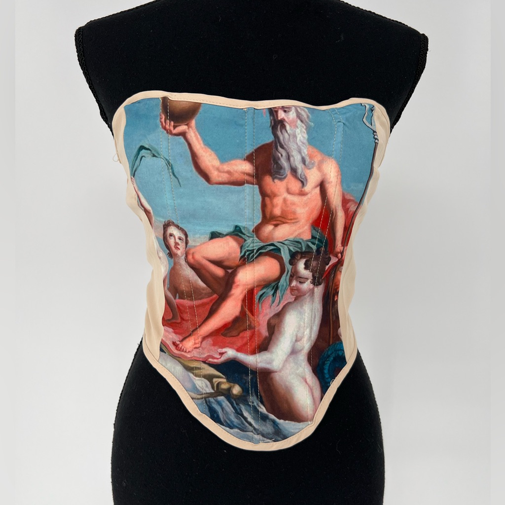The Return Of Neptune Vintage Lace Up Corset Top, Art Renaissance, Romantic